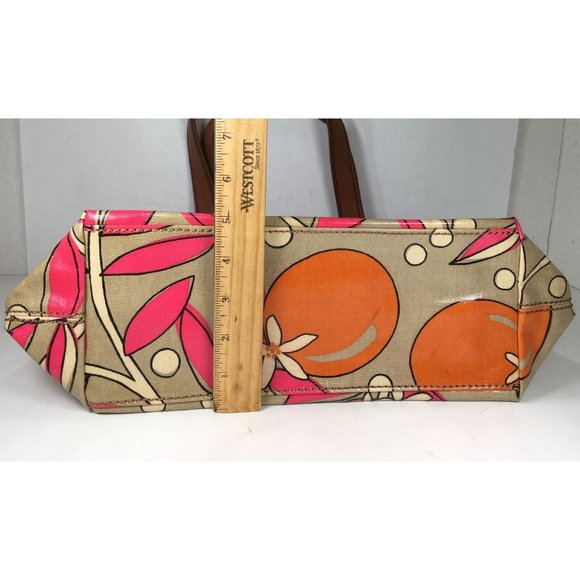 Fossil Multicolor Coated Canvas Orange Fruit Tote Shoulder Bag - Picture 7 of 12